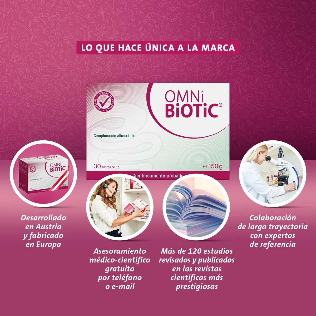 OMNi BiOTiC 10 AAD | 30 sobres (150 g) | Probiótico | 10 cepas bacterianas | 10 mil millones de bacterias por dosis diaria | Polvo | Con inulina | Vegano | Sin gluten | Sin lactosa | Para uso diario