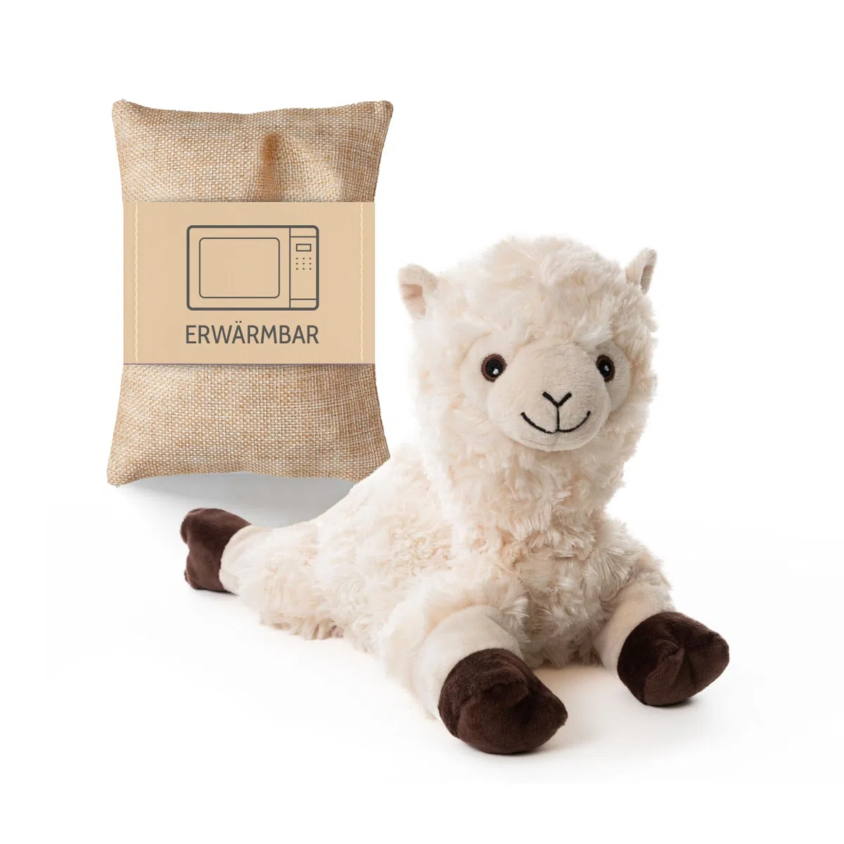 Habibi Cojín Térmico Premium / Juguete de Peluche para Niños y Adultos - Alpaca/Llama 1965 Relleno de Mijo Extraíble - Juguete de Peluche Térmico para Calentar en el Microondas/Horno, También Ideal