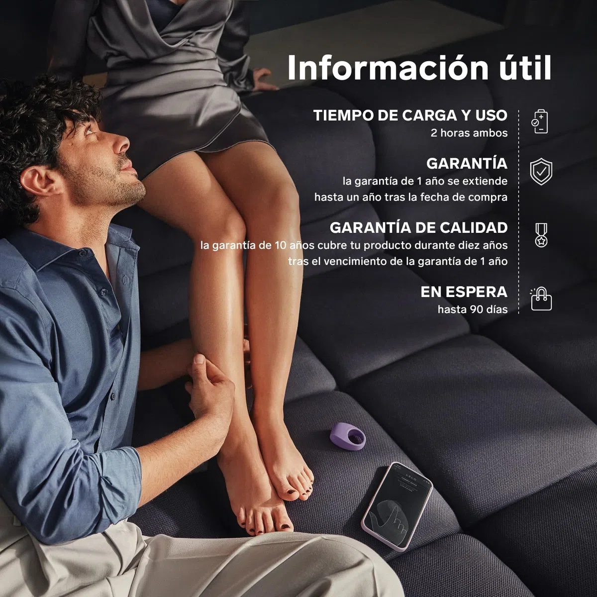 LELO TOR 3 Anillo Pene Masculino Vibrador en Conectado a Aplicación y con 8 Modos para Intensificar el Placer, Black