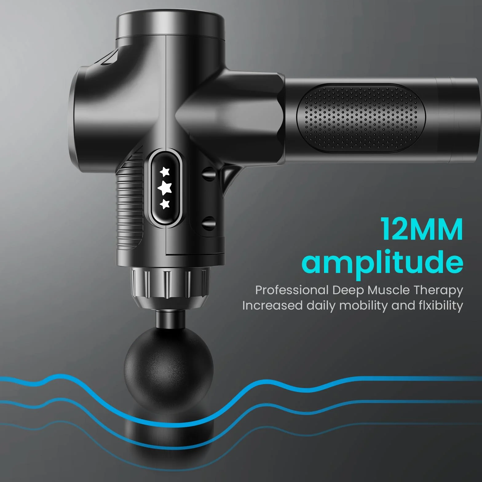 Pistola de Masaje Muscular, Pistola Masajeadora Muscular de Tejido Profundo ANSGEC con 30 Velocidades y 10 Cabezales de Masaje, Massage Gun con Pantalla LCD Táctil, para Aliviar el Dolor Muscular