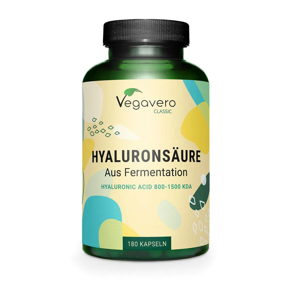 Ácido Hialurónico Puro Vegavero | La Dosis más Alta: 600 mg | Libre de Aditivos & Vegano | 180 Cápsulas | Natural de Fermentación | 800-1500 kDa | Hidratante facial + Articulaciones…