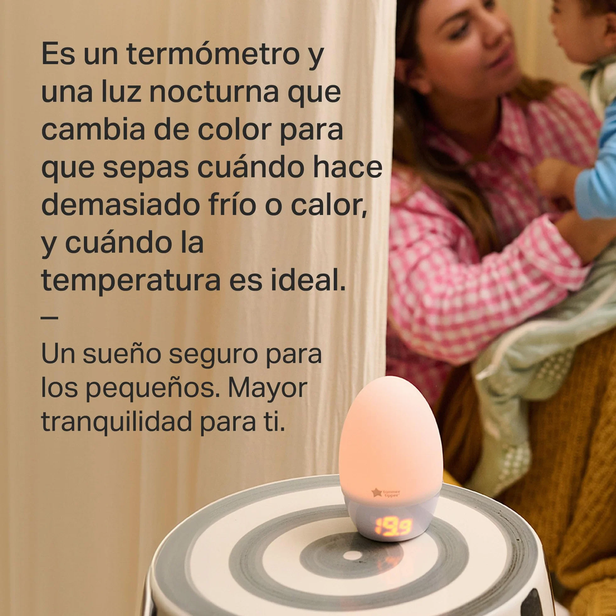 Tommee Tippee GroEgg2 Termómetro digital ambiental con luz nocturna USB