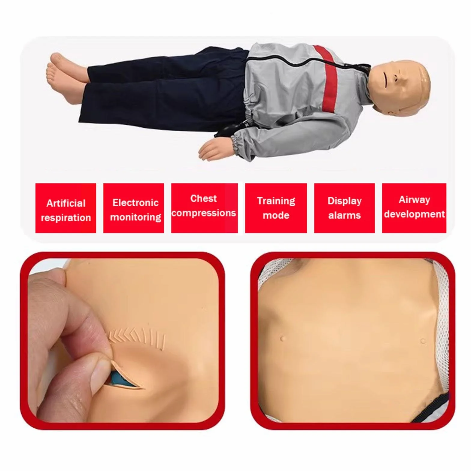 ELZEM Maniquí de Entrenamiento de CPR Niños Primeros Auxilios RCP de Cuerpo Completo Simulador de maniquí de Entrenamiento para Centros de Formación Docente y Práctica de Enfermería A
