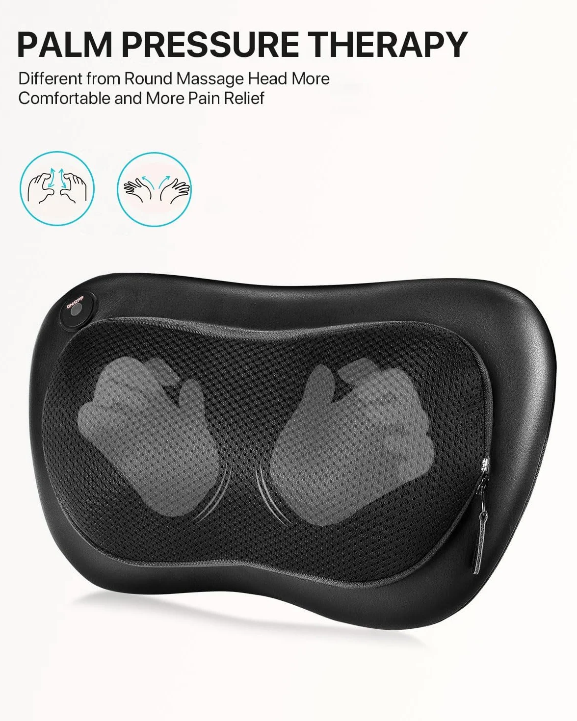 ALLJOY Cojín Masajeador Cervical y Espalda, Masaje Shiatsu con Calor, 3 Niveles, 4 Nodos Rotación 3D