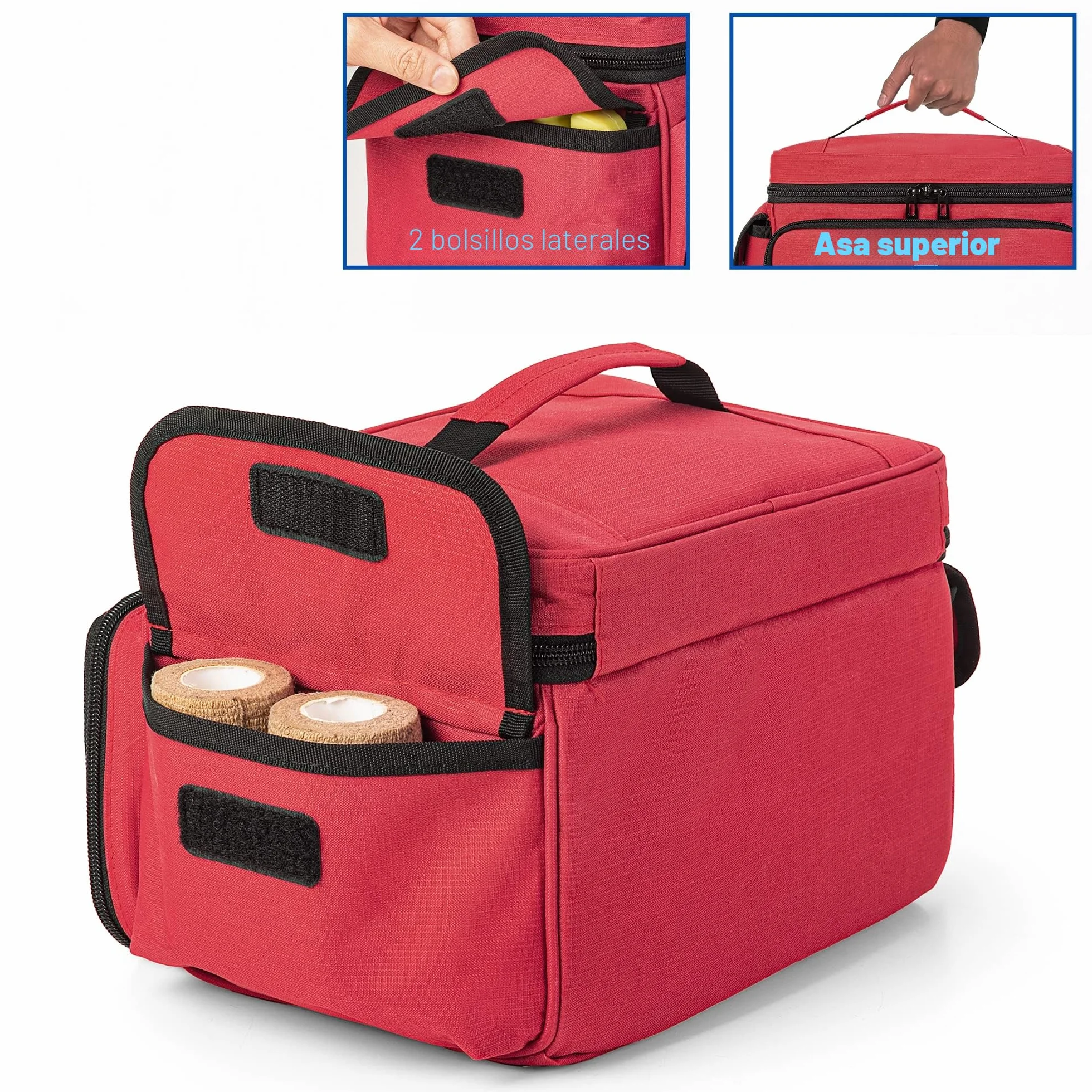 CURMIO Bolso pequeño de primeros auxilios vacío, organizador kit familiar para viajes y hogar