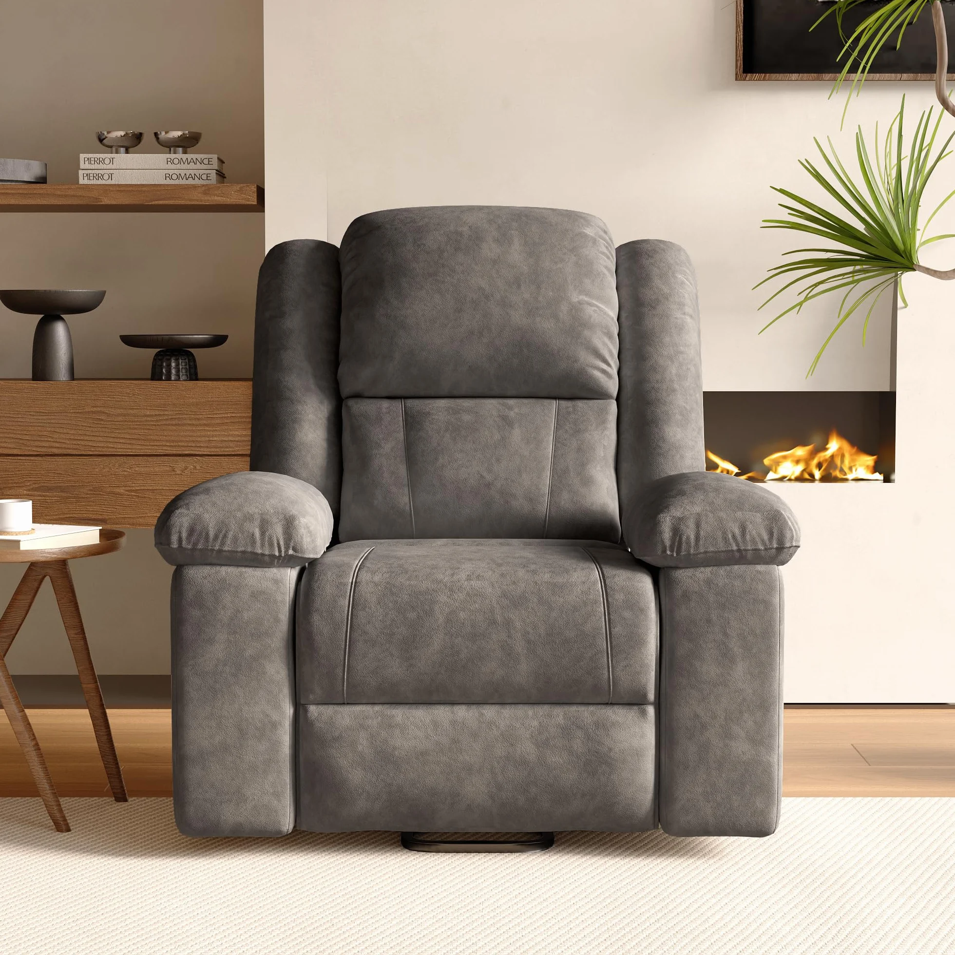 Silla de masaje eléctrica con calefacción reclinable vibración gris