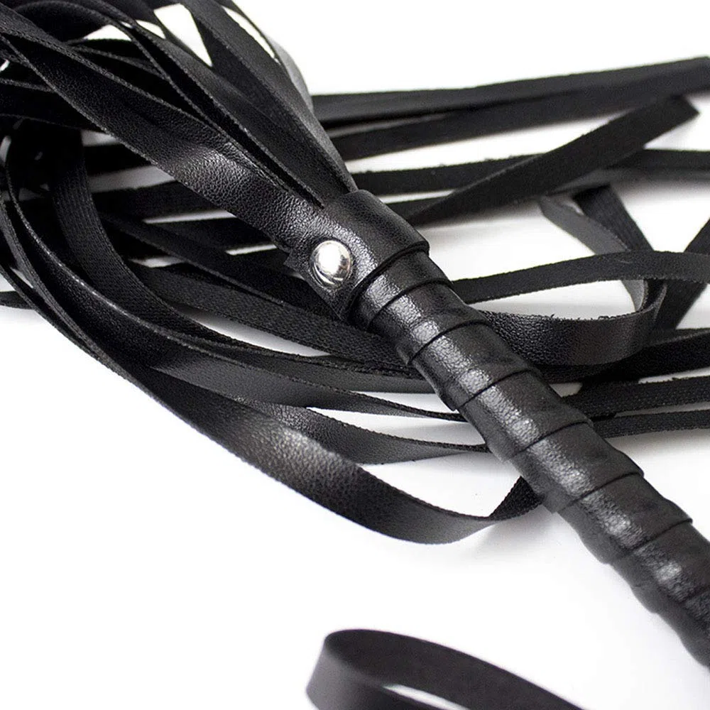 Látigo de Fetiche de Cuero, Azote de Azote de Flogger con Borla para Juego de Pareja