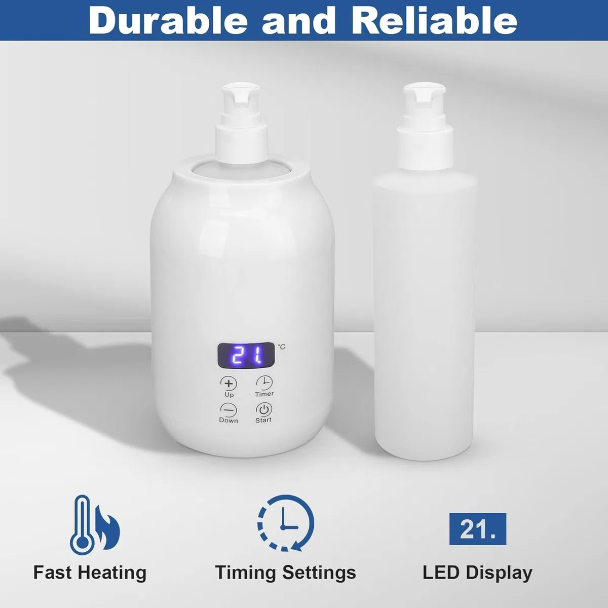 Calentador De Aceite De Masaje, Calentador De Loción De Masaje, Calentador De Aceite Esencial, Loción De Aceite Caliente, Calentador De Aceite De Masaje Pantalla LED Control Táctil Ajuste (EU)