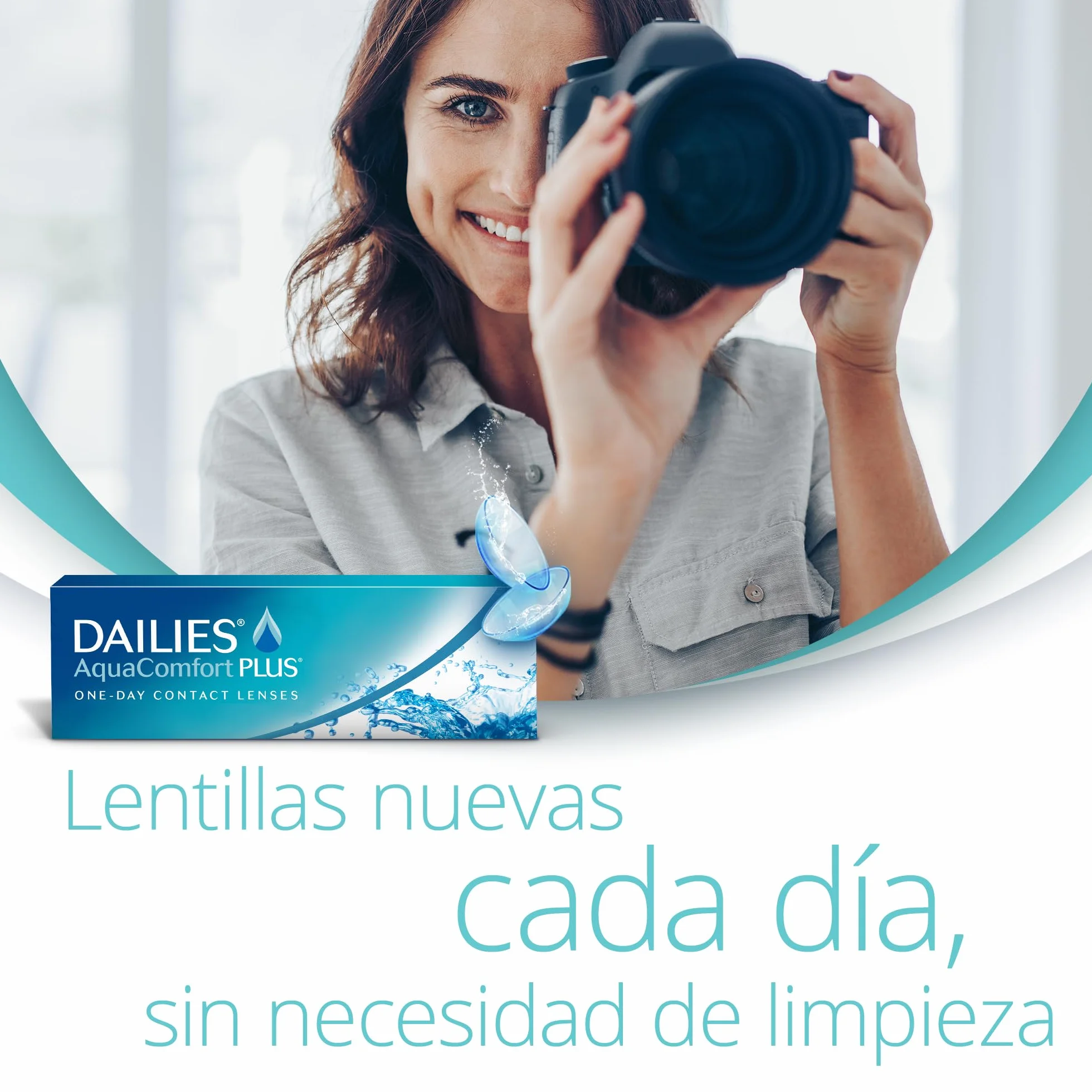 Dailies AquaComfort Plus Lentes de contacto de reemplazo diario Pack de 90 R 8.7 mm D 14.0 mm -1.25 Diopt