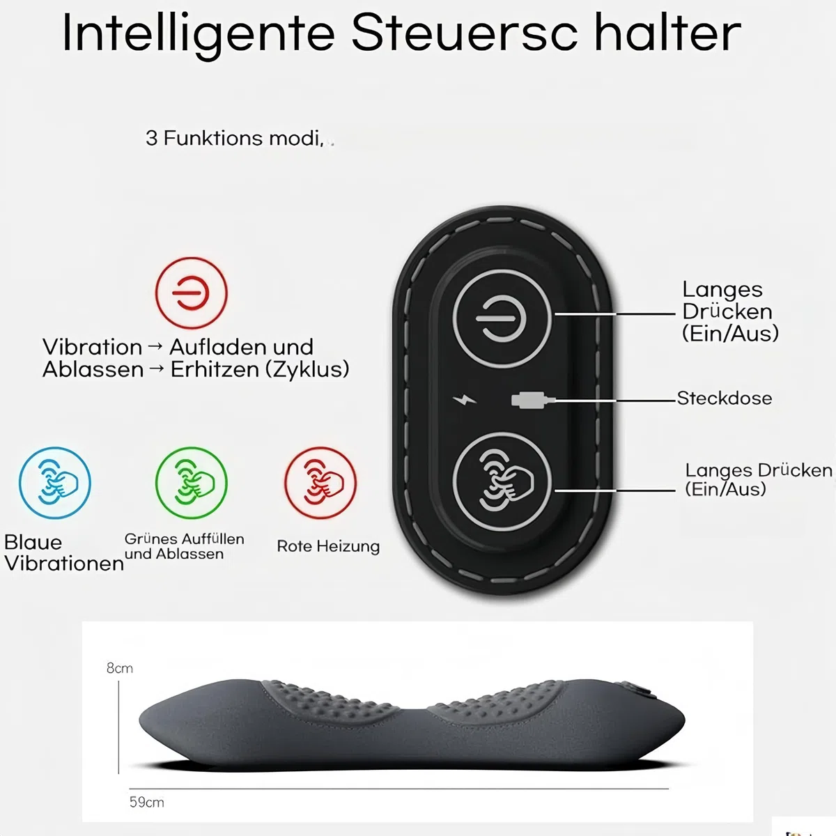 Dr. Vitalex OrthoFlex Pro 2025 - Masajeador de espalda eléctrico con calor, vibración y soporte lumbar para el dolor de espalda y alivio de la columna vertebral, ideal (negro)