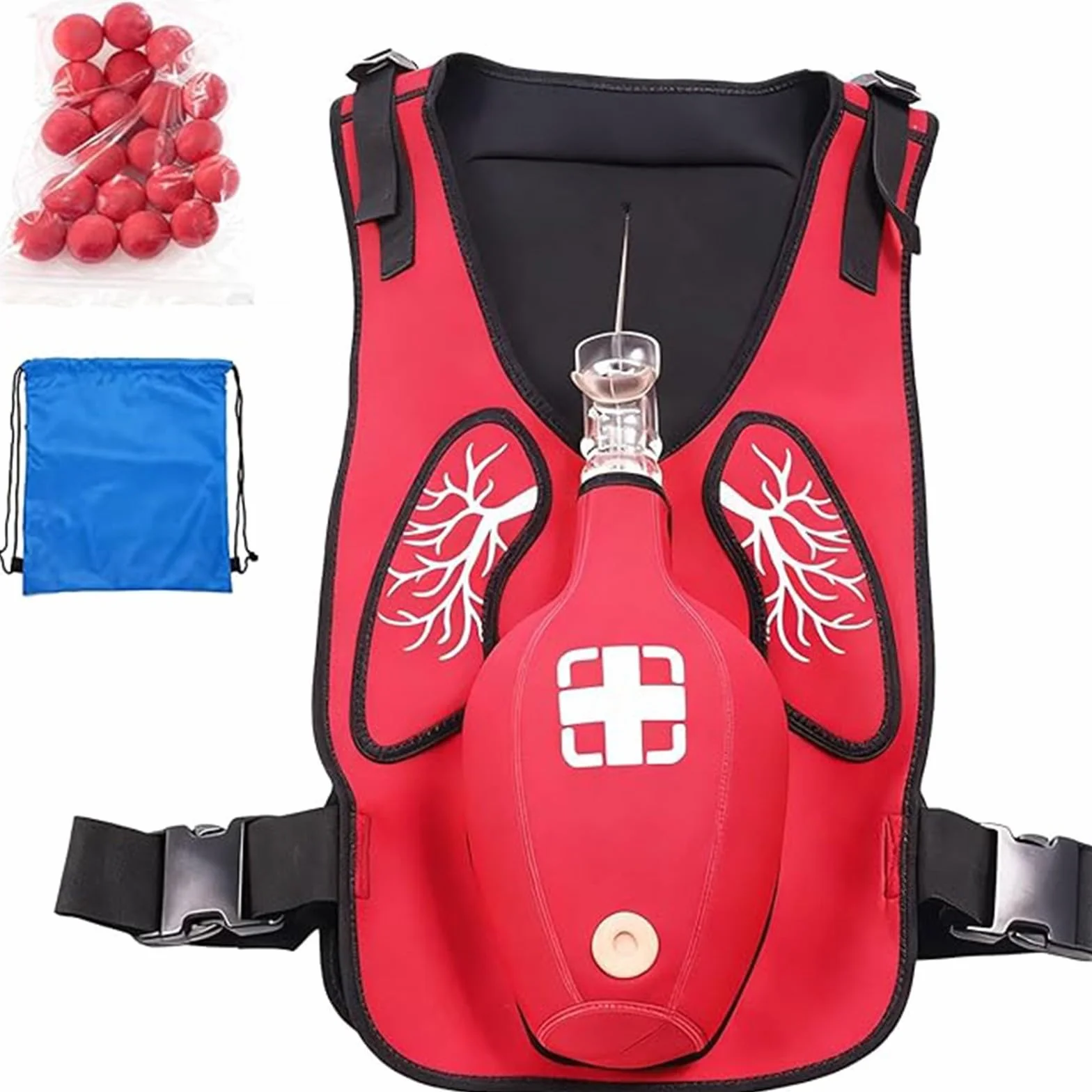 Chaleco de entrenamiento para la maniobra de Heimlich para adultos. Simulación de obstrucción de las vías respiratorias por RCP. Chaleco para primeros auxilios A