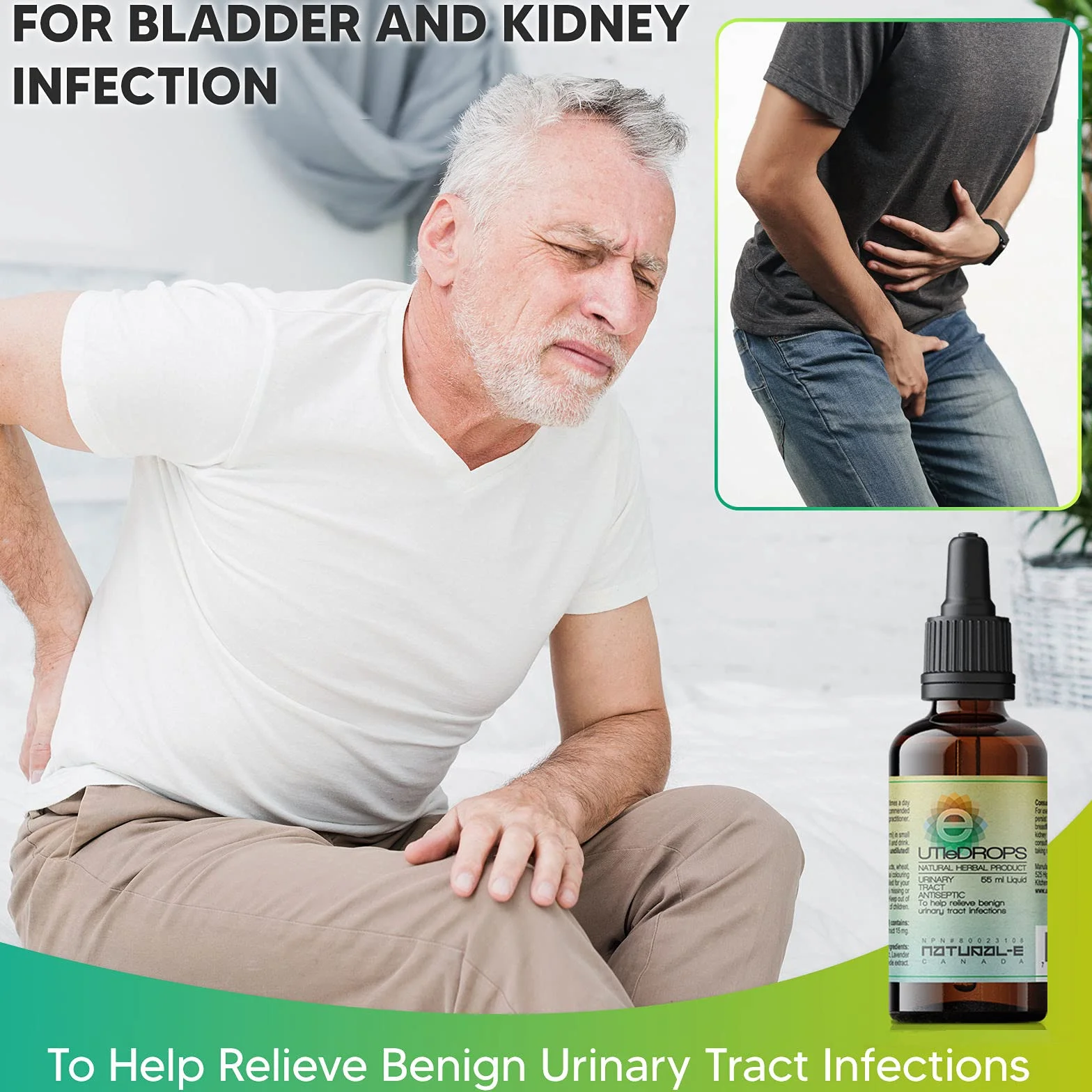 UTI E-Drops Tratamiento Natural para la Infección del Tracto Urinario. Elimina con Rapidez Ardor Picazón y Malestar de Infección de Orina. Concentración del Extracto de Enebro Eficaz Contra Bacterias