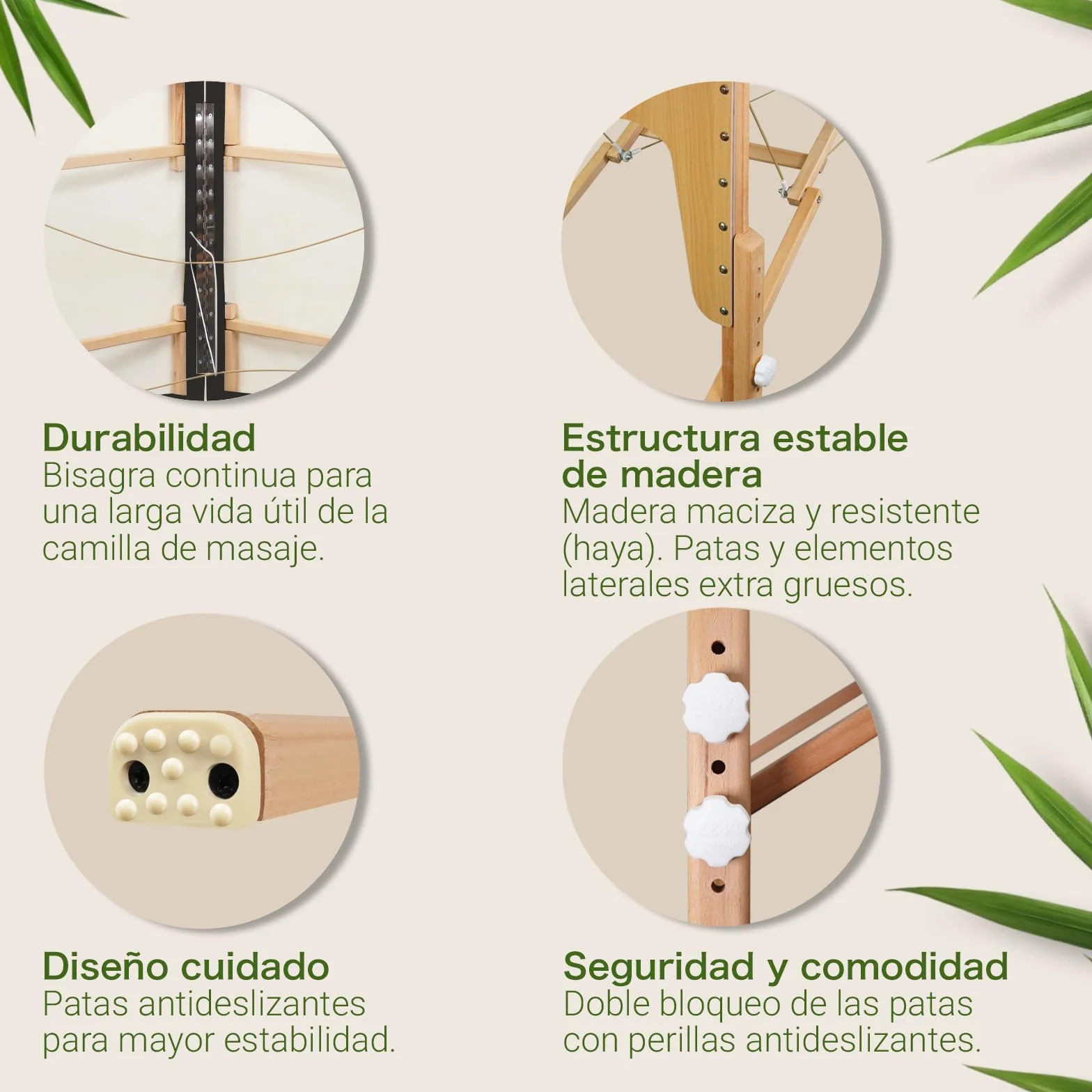 MASSUNDA Camilla Masaje Móvil Confort Deluxe Regulable en Altura Madera Maciza con Reposacabezas Ergonómico Negro