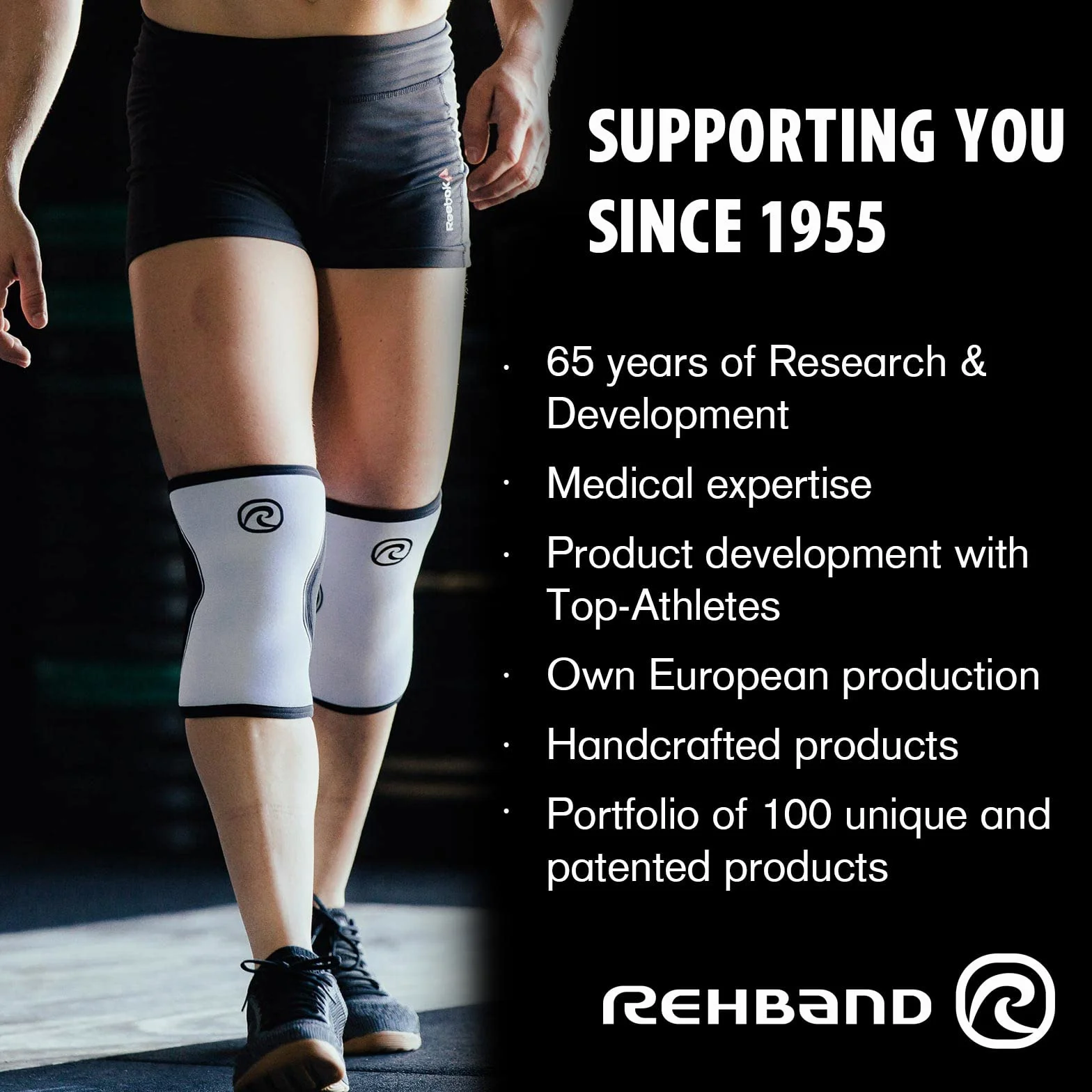 Rehband Rodillera Neopreno 5 mm Cross Fit Entrenamiento Pesado Unisex