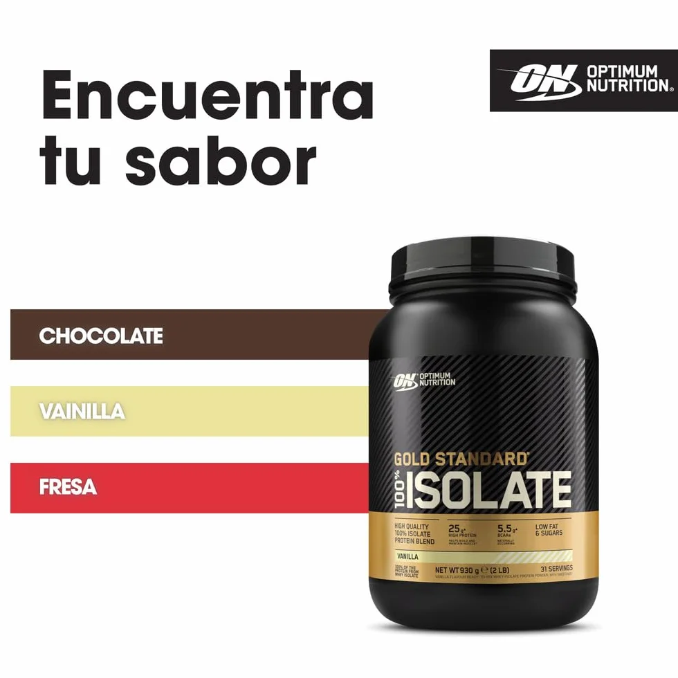 Optimum Nutrition Gold Standard 100% Whey Protein Isolate Powder, Vanilla, 930g, 31 Servings