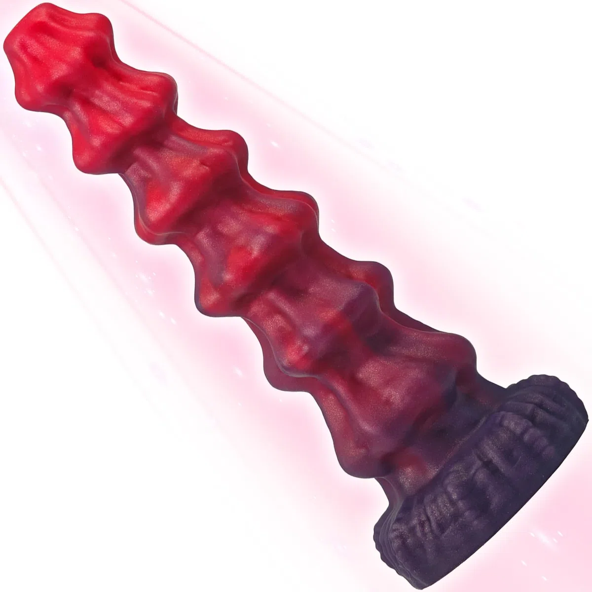 AMAZBEE Consolador de nudo de silicona para dilatación anal Consoladores monstruosos con ventosas para masaje de próstata y punto G Tapones de nudo para culos Juguetes sexuales para adultos (Red)