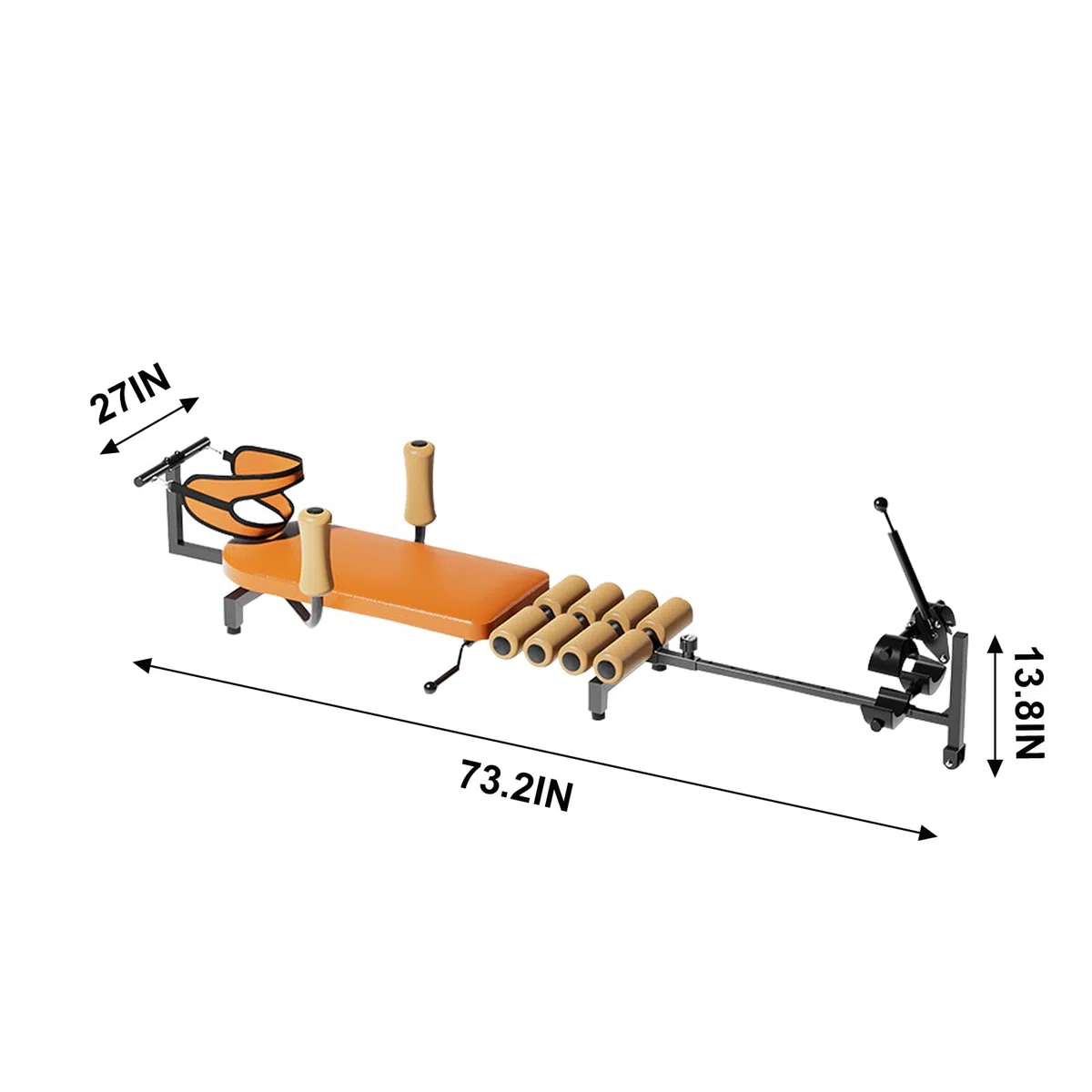 Mesa de tracción para aliviar la tensión, descompresión de Espalda de hasta 130 kg, Longitud Ajustable de 140 a 185 cm