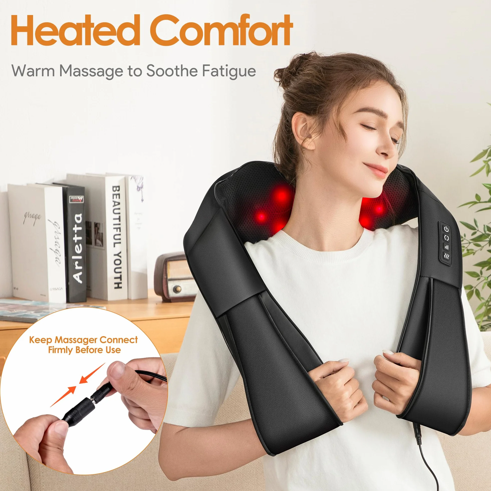 Masajeador Cervical y Espalda con Calor Relajante para Aliviar el Dolor Muscular