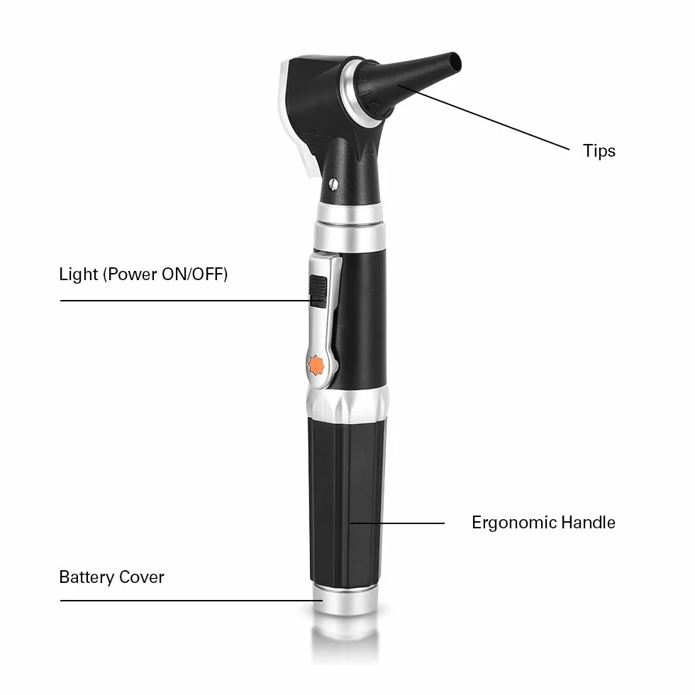 Mini Otoscopio, Bysameyee Magnificación Otoscopio de diagnóstico con luz de iluminación directa de LED, Herramienta para el oído saludable para doctores Enfermeras Adultos Niños Bebé Anciano Mascotas