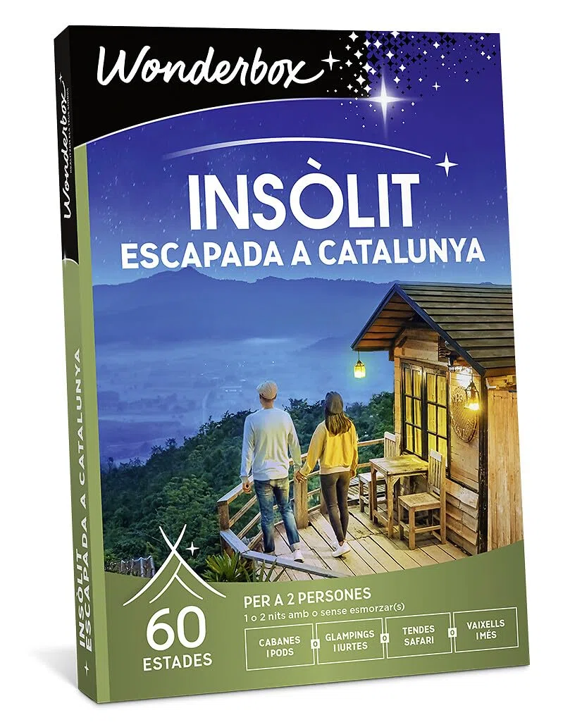 WONDERBOX - Caja Regalo - INSÓLIT - Escapada a Catalunya - 1 o 2 Noches insolitas para 2 Personas en cabañas, glampings, tipis, pods - Válido Durante 3 años y 3 Meses