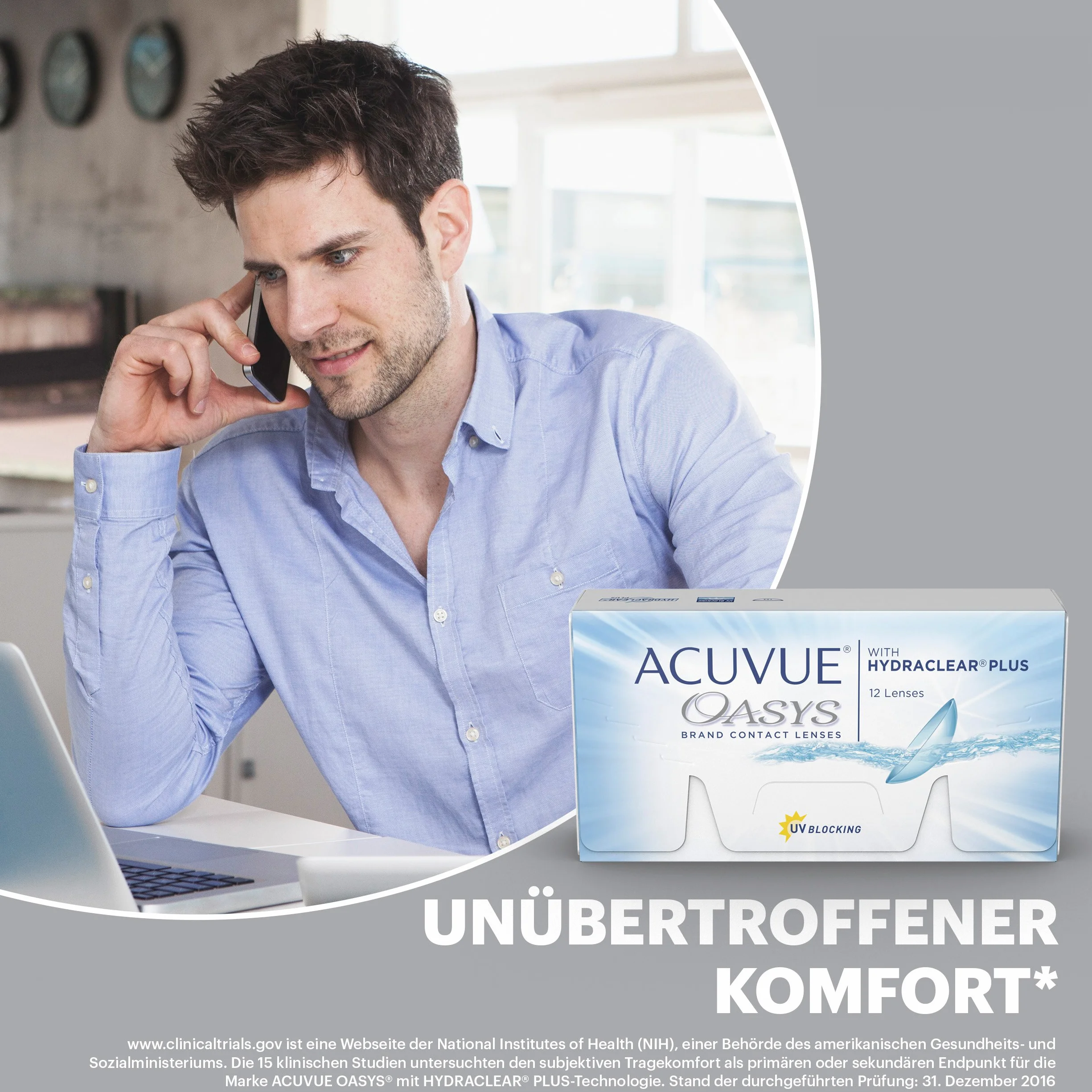 ACUVUE® OASYS with HYDRACLEAR® PLUS - Lentillas quincenales - protección UV - 12 lentes